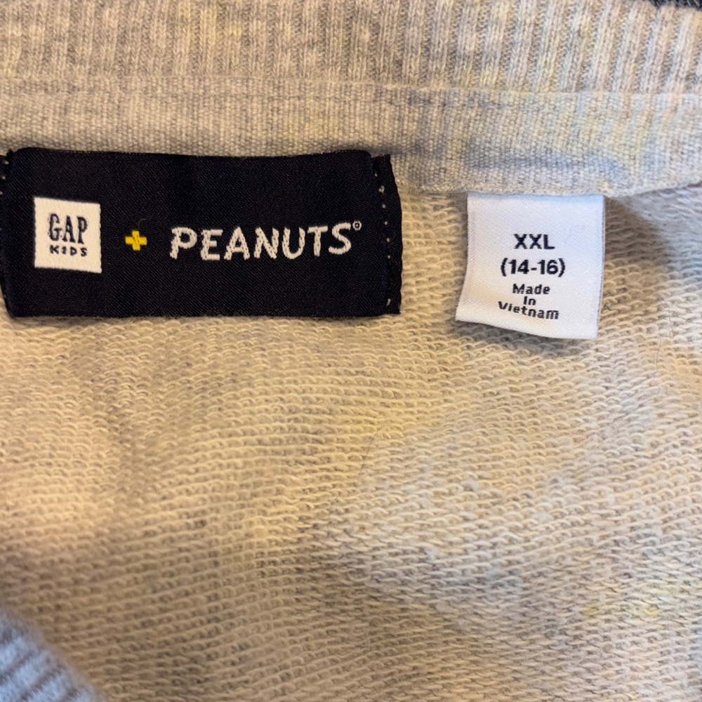 GAP Peanuts Snoopy Woodstock Kids Gray Cartoon Sweatshirt - Picture 7 of 7